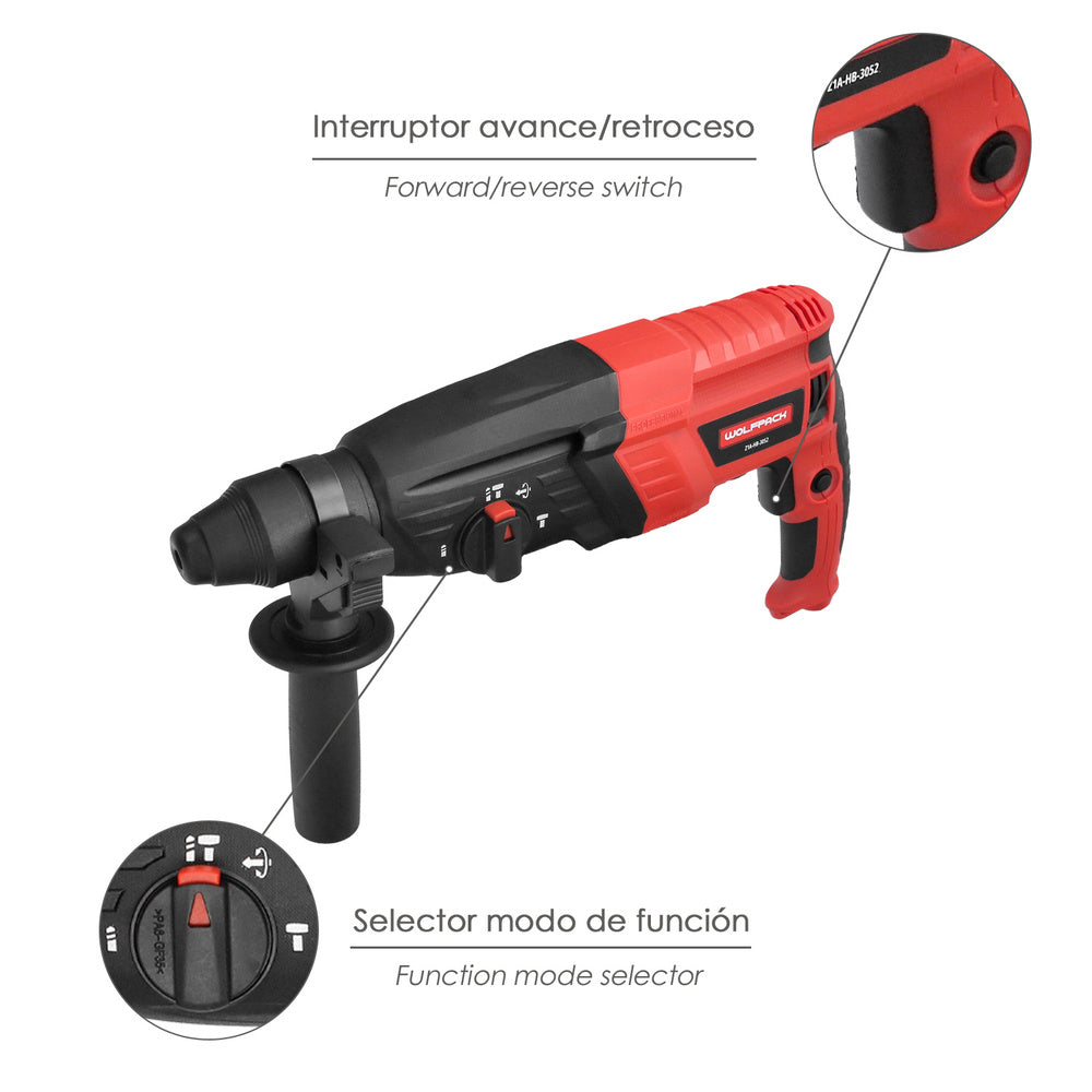 SDS Plus rotary hammer drill 900 watt. With accessories and case
