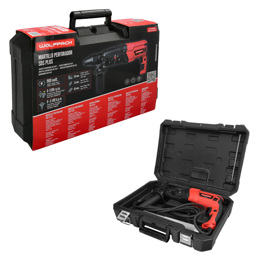 SDS Plus rotary hammer drill 900 watt. With accessories and case