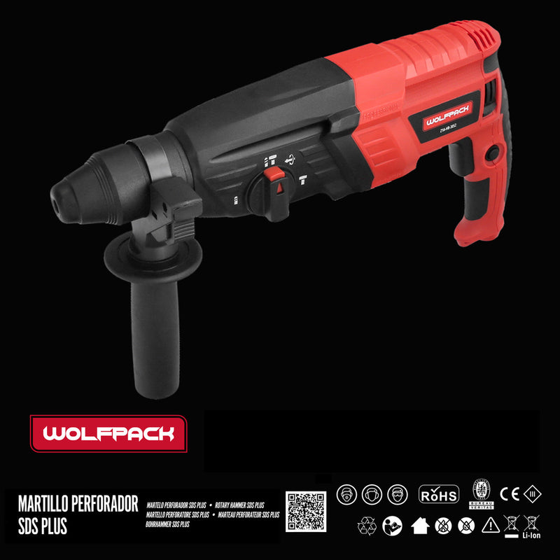 Martillo perforador SDS PLUS 900 watt. con accesorios y maletin