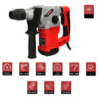 Martillo demoledor perforador sds plus 1.500 watt. Con accesorios y maletin. 4.000 ipm 6 julios.