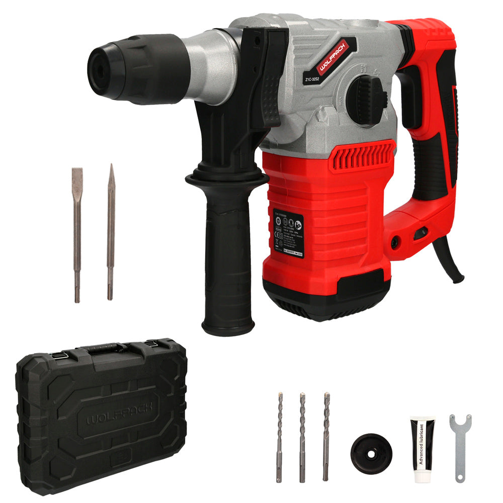Martillo demoledor perforador sds plus 1.500 watt. Con accesorios y maletin. 4.000 ipm 6 julios.