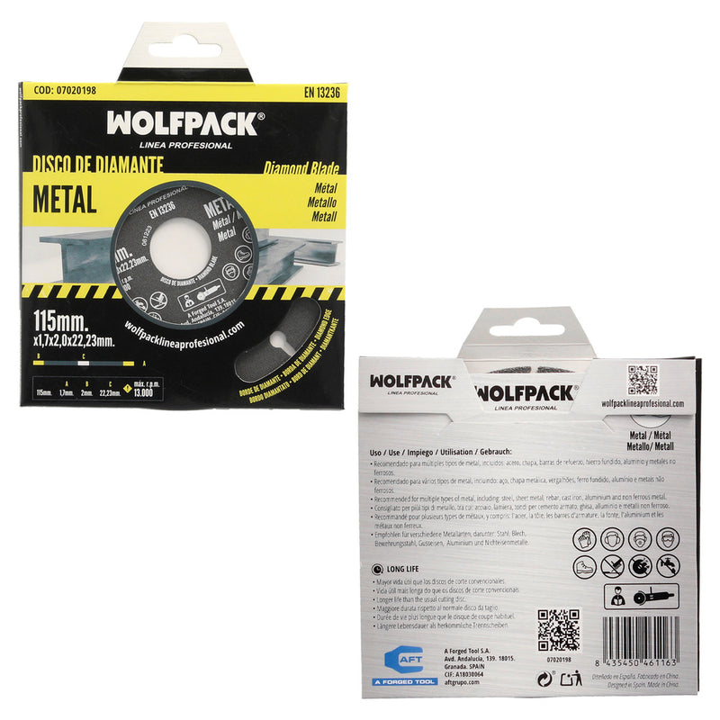 Disco corte metales universal  ø 115 x 1,7 mm. filo de diamante disco corte acero, chapa, hierro, aluminio