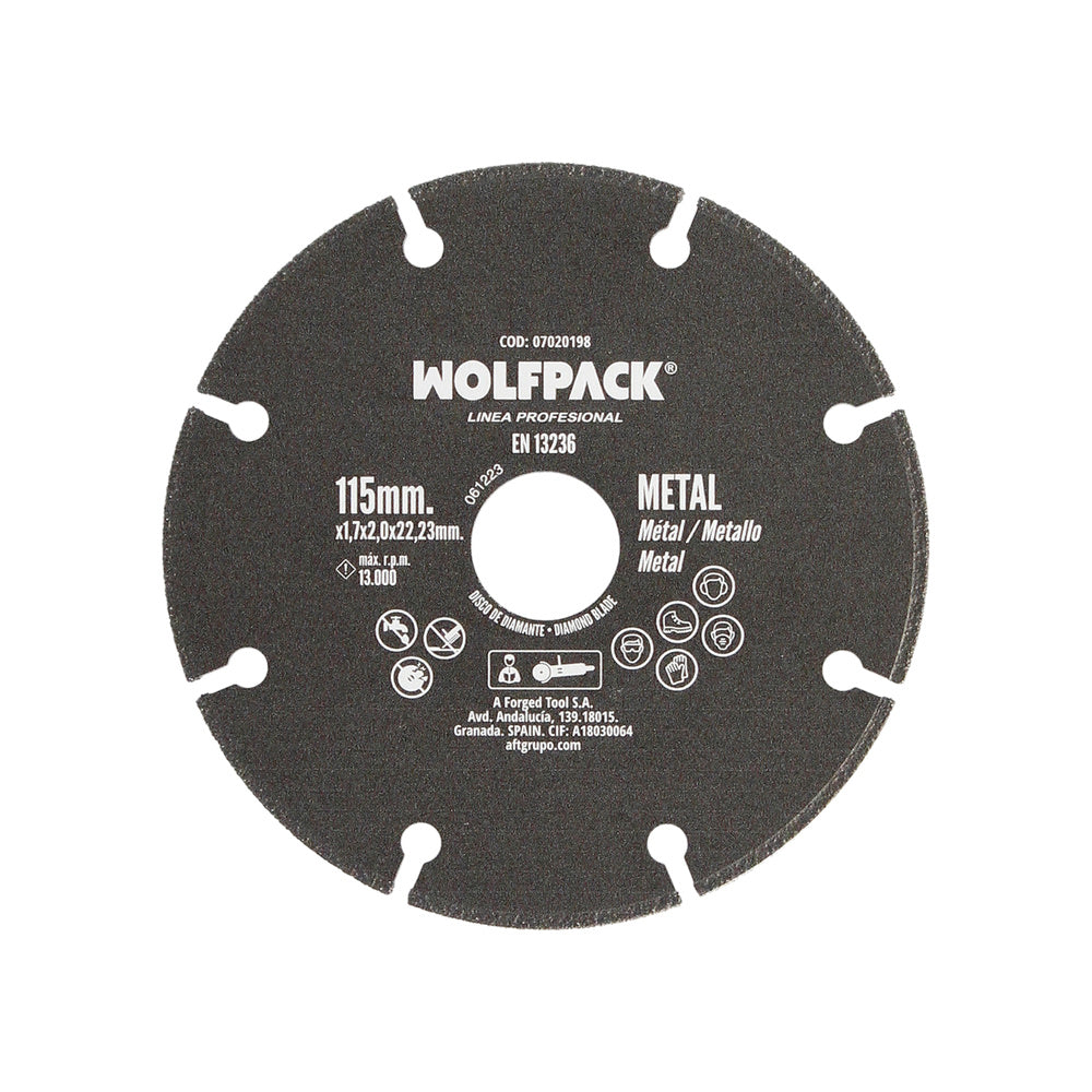 Disco de corte universal de metal ø 115 x 1,7 mm com fio de diamante, para aço, chapa, ferro, alumínio