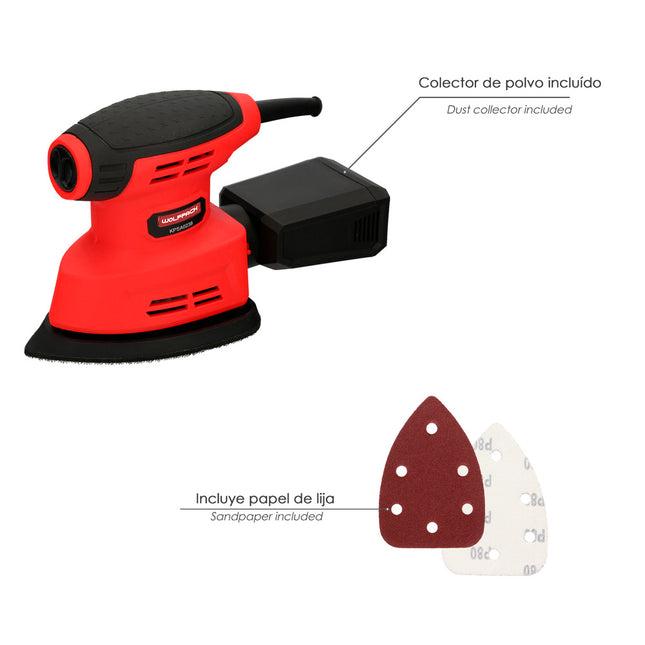 Lijadora wolfpack delta 220 watt. lijadora mouse multifunción. decapado, lijado, eliminar oxido, etc