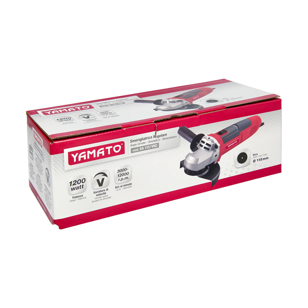 Amoladora 1200 watt. Disco ø 115 mm. Velocidad variable.