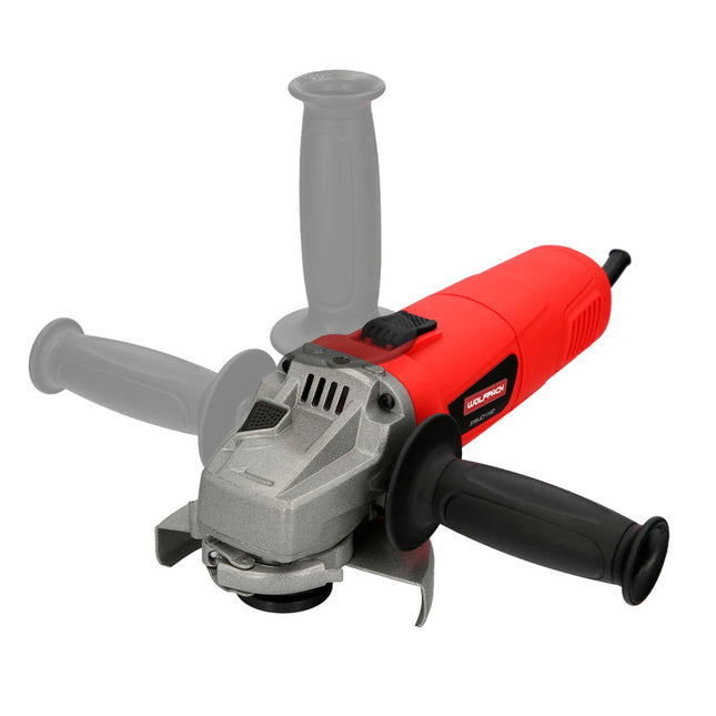 Amoladora angular 900 watt. disco ø 115 mm. 11.000 r.p.m. mango 3 posiciones eje M14 protector disco ajustable, anti arranque