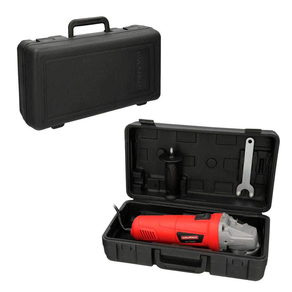 Angle grinder 900 watt. Disc ø 125 mm 11,000 r.p.m. 3-position handle m14 spindle adjustable disc guard, anti-restart