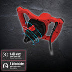 Mezclador eléctrico 1400 watt 6 velocidades con variador de potencia