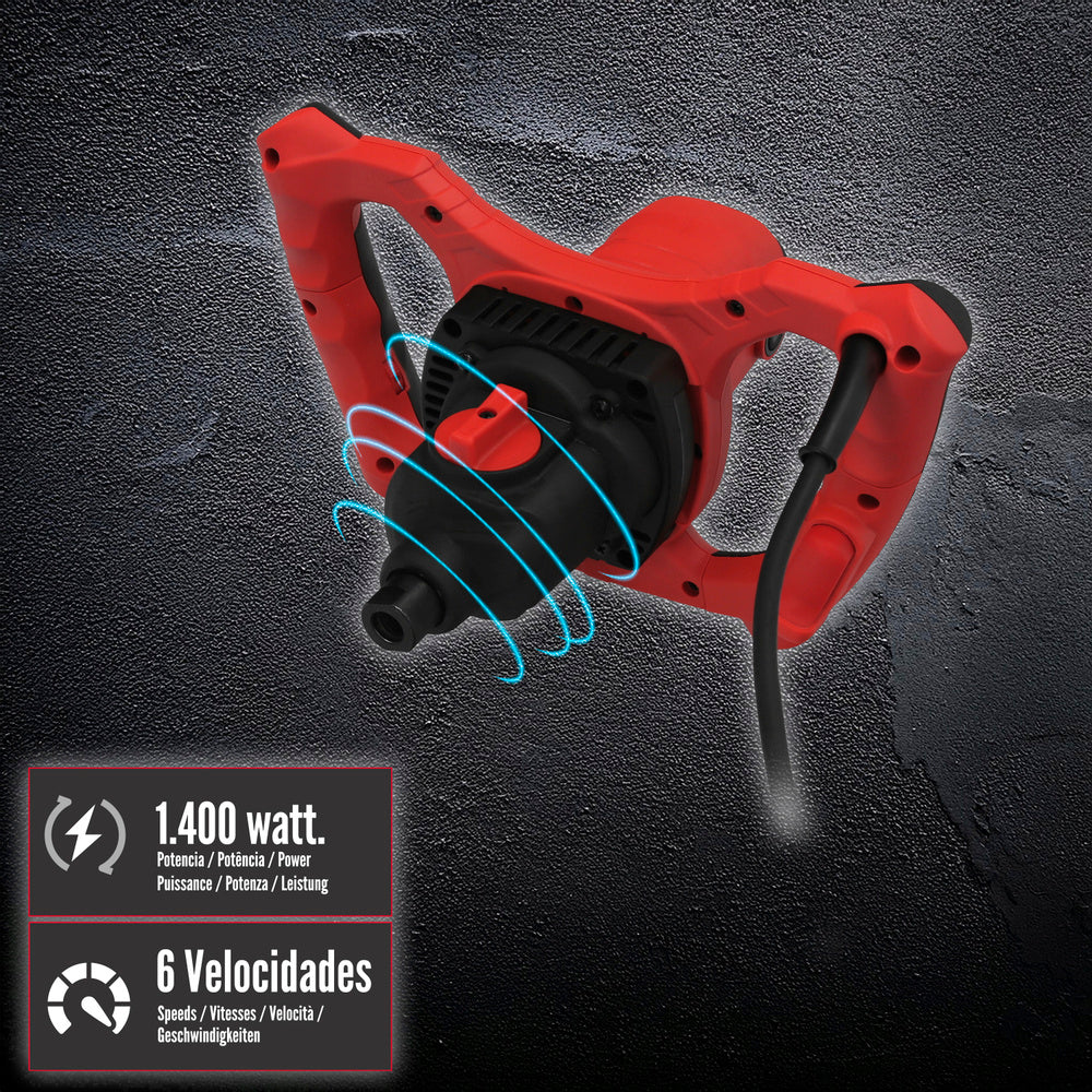 Mezclador eléctrico 1400 watt 6 velocidades con variador de potencia