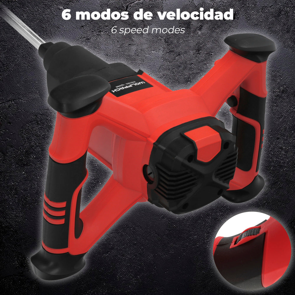 Mezclador eléctrico 1800 watt 6 velocidades con variador de potencia