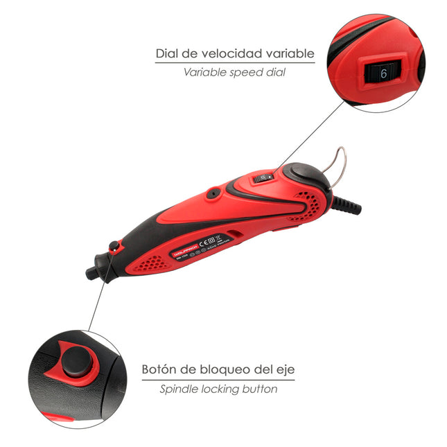 Multiherramienta 135 watt. con 210 accesorios y maletin. herramienta multifunción, mini taladro, herramienta rotativa, amoladora