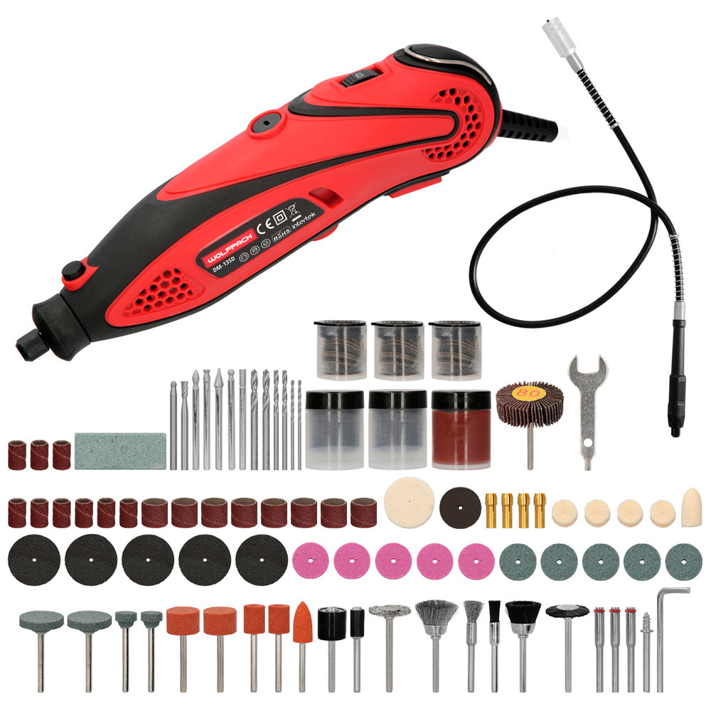 Multiferramenta 135 watt. Com 210 acessórios e mala. Ferramenta multifunções, miniberbequim, ferramenta rotativa, rebarbadora
