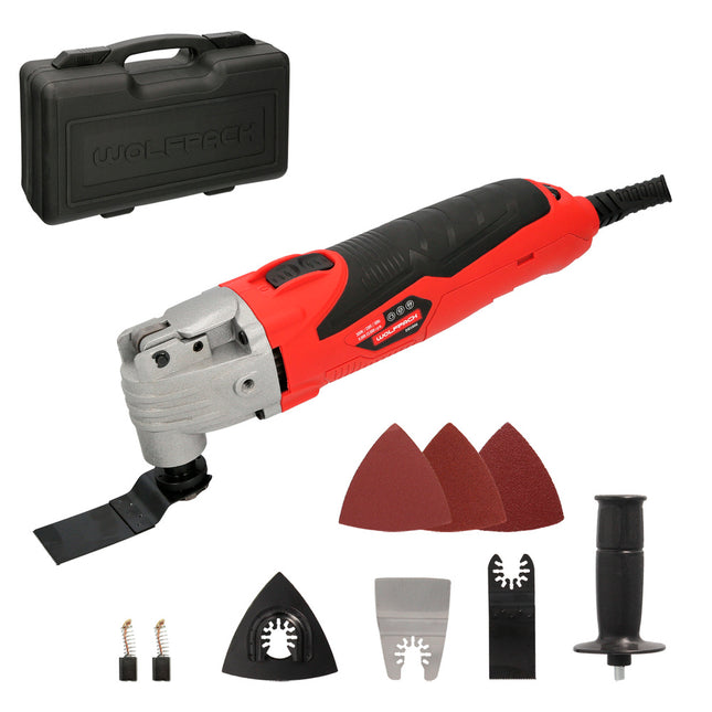 Herramienta multifuncion oscilante 300 watt. con accesorios 23.000 r.p.m. variador velocidad, cambio rápido hoja, cortar, lijar