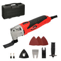 300 W oscillating multifunction tool. With accessories, 23,000 rpm. Variable speed, quick blade change, cutting, sanding