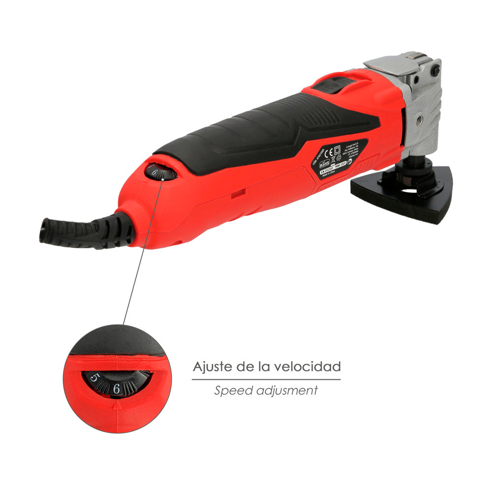 Ferramenta multifunções oscilante 300 watt. Com acessórios 23.000 r.p.m. Variador de velocidade, troca rápida de lâmina, cortar, lixar