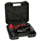 12 V Cordless Hammer Drill. With 2 speeds and percussion. 1,300 mAh battery. 35 Nm torque.