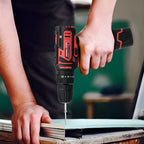 12 V Cordless Hammer Drill. With 2 speeds and percussion. 1,300 mAh battery. 35 Nm torque.