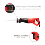 Reciprocating saw 900 watt. With variable speed. Quick blade change. Wood 115 mm / steel 8 mm