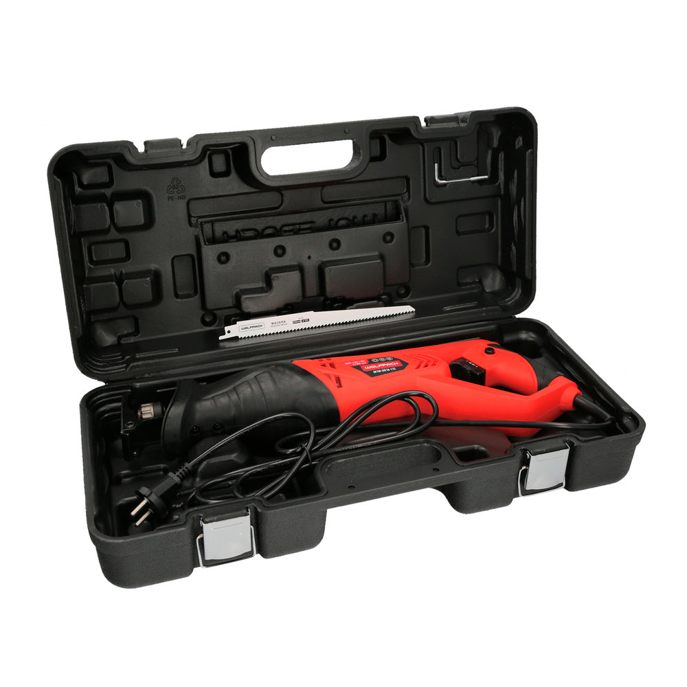 Serra de sabre 900 watt. Com variador de velocidade. Mudança rápida de lâmina. Madeira 115 mm / aço 8 mm