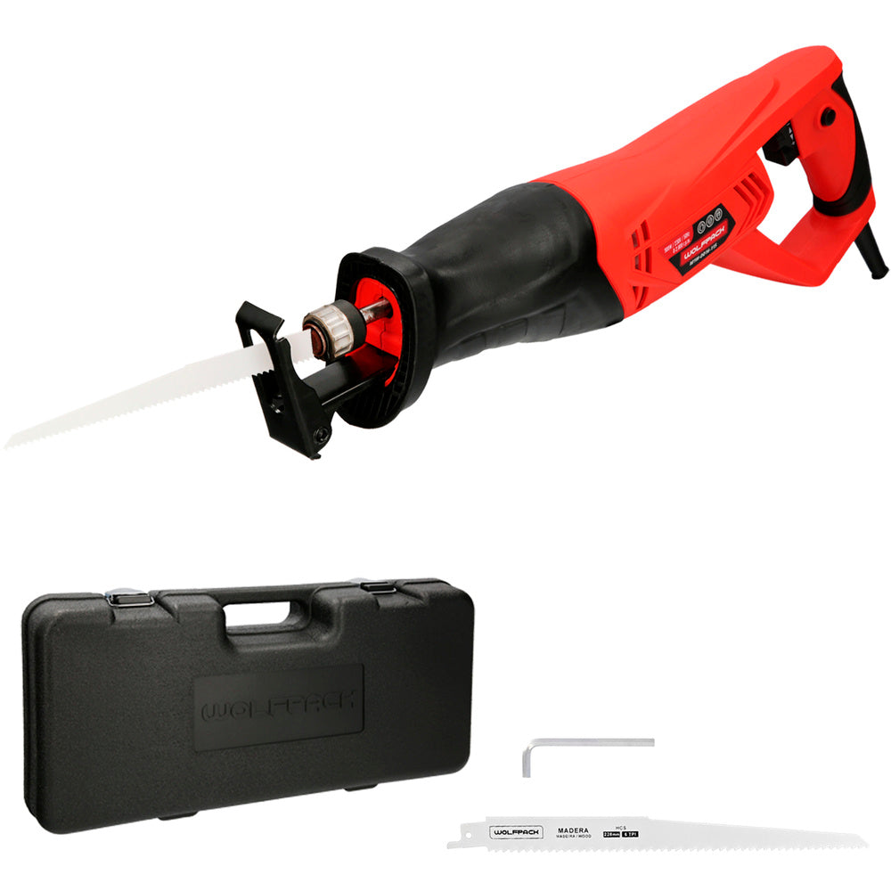 Serra de sabre 900 watt. Com variador de velocidade. Mudança rápida de lâmina. Madeira 115 mm / aço 8 mm