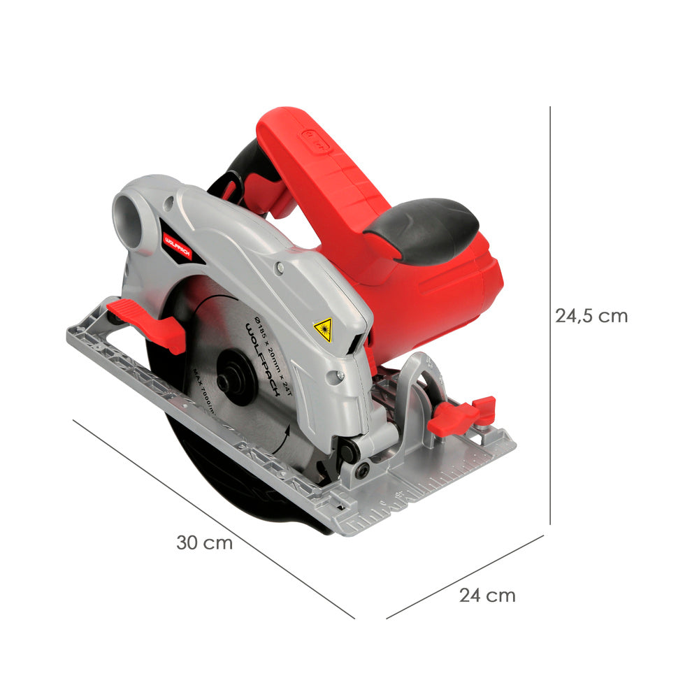 Serra circular 1300 watt. Com laser disco 185 mm 4.700 rpm corte de esquadria regulador de profundidade. Serra de esquadria, serra de madeira