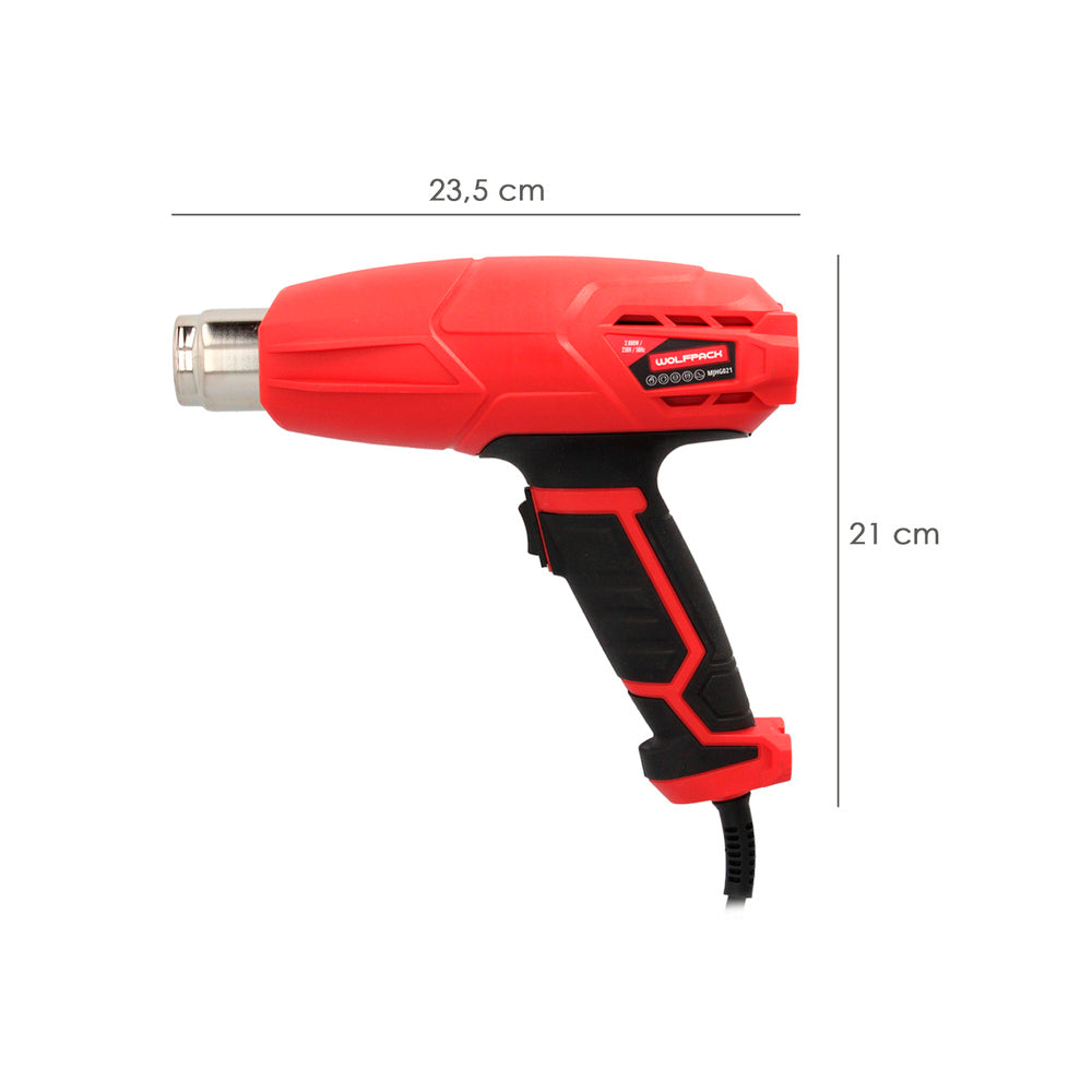 Pistola de ar quente 2000 watts. 2 potências com acessórios. Decapador, pistola de decapar ar quente