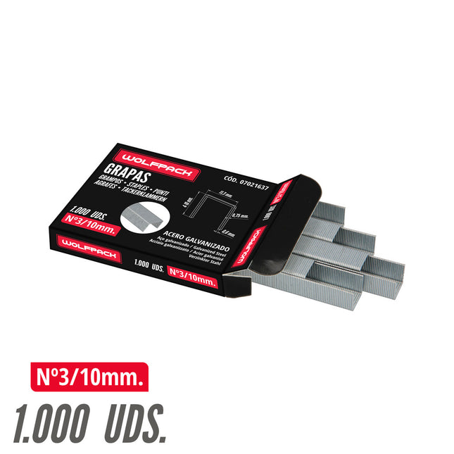 Grapas para clavadora electrica nº 3 10x11,4 mm. caja 1.000 piezas. grapas tipo 53. grapas grapadora,