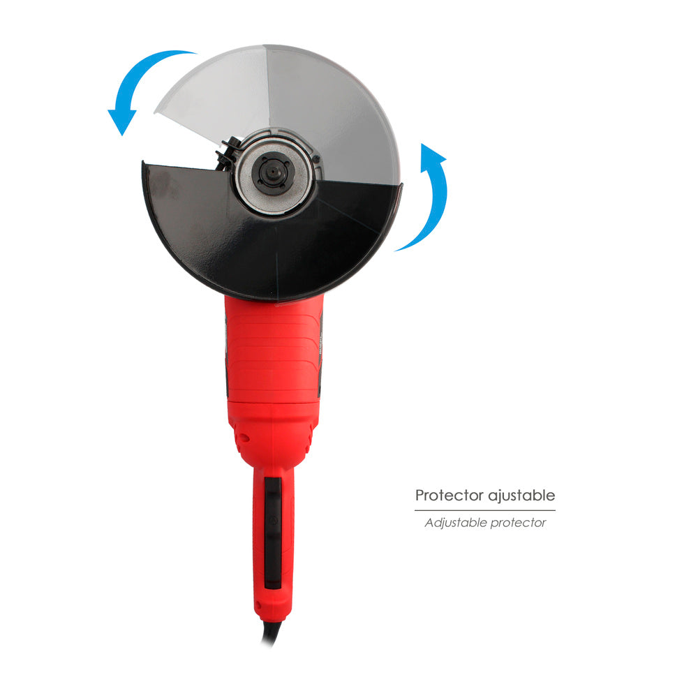Rebarbadora angular 2.400 watt. Disco ø 230 mm 6.500 r.p.m. Punho 3 posições eixo m14 proteção de disco ajustável, anti arranque