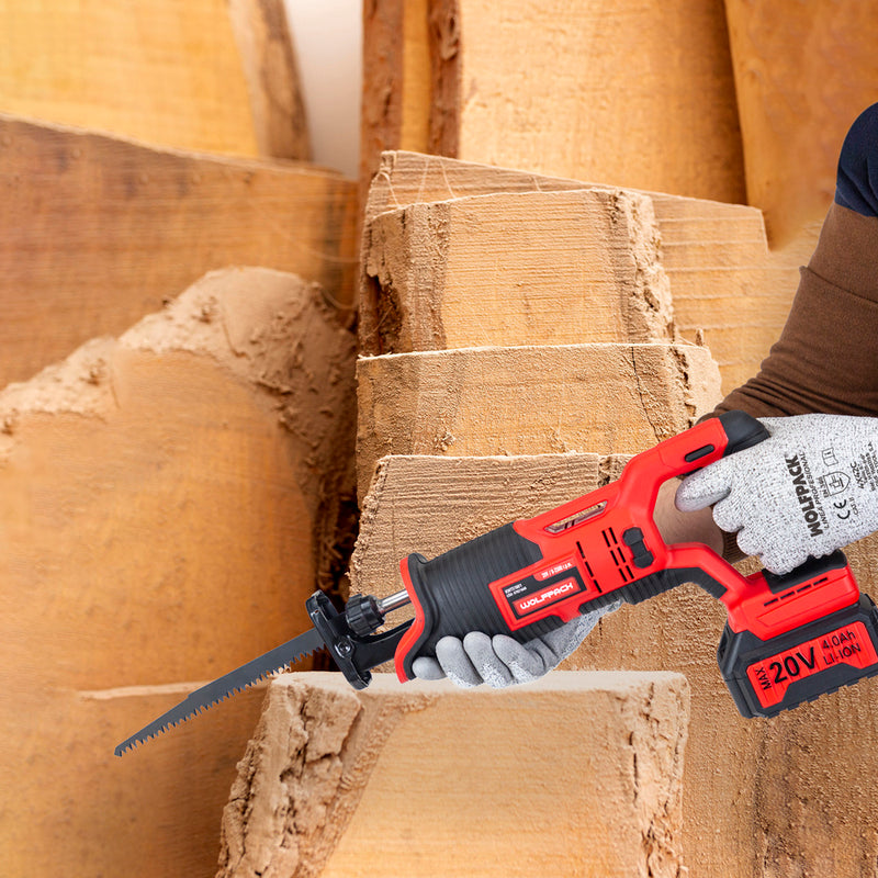Sierra de sable 20 v. batería 4 ah. cambio rápido de hoja. madera 100 mm. / acero 6 mm