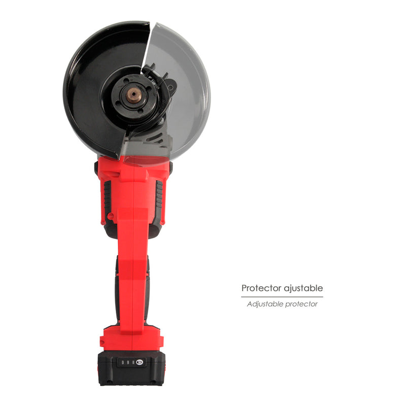 Amoladora a batería 20 volt. con batería 4.0 ah. ø 115 mm. 7.000 r.p.m. mango 3 posiciones eje M14 protector disco ajustable