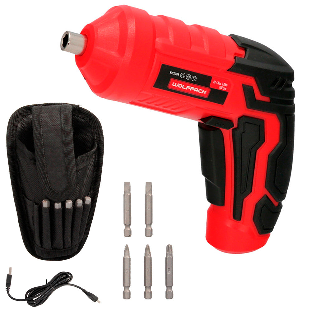 Berbequim 4 V. Com LED, bolsa e 5 pontas, bateria recarregável USB