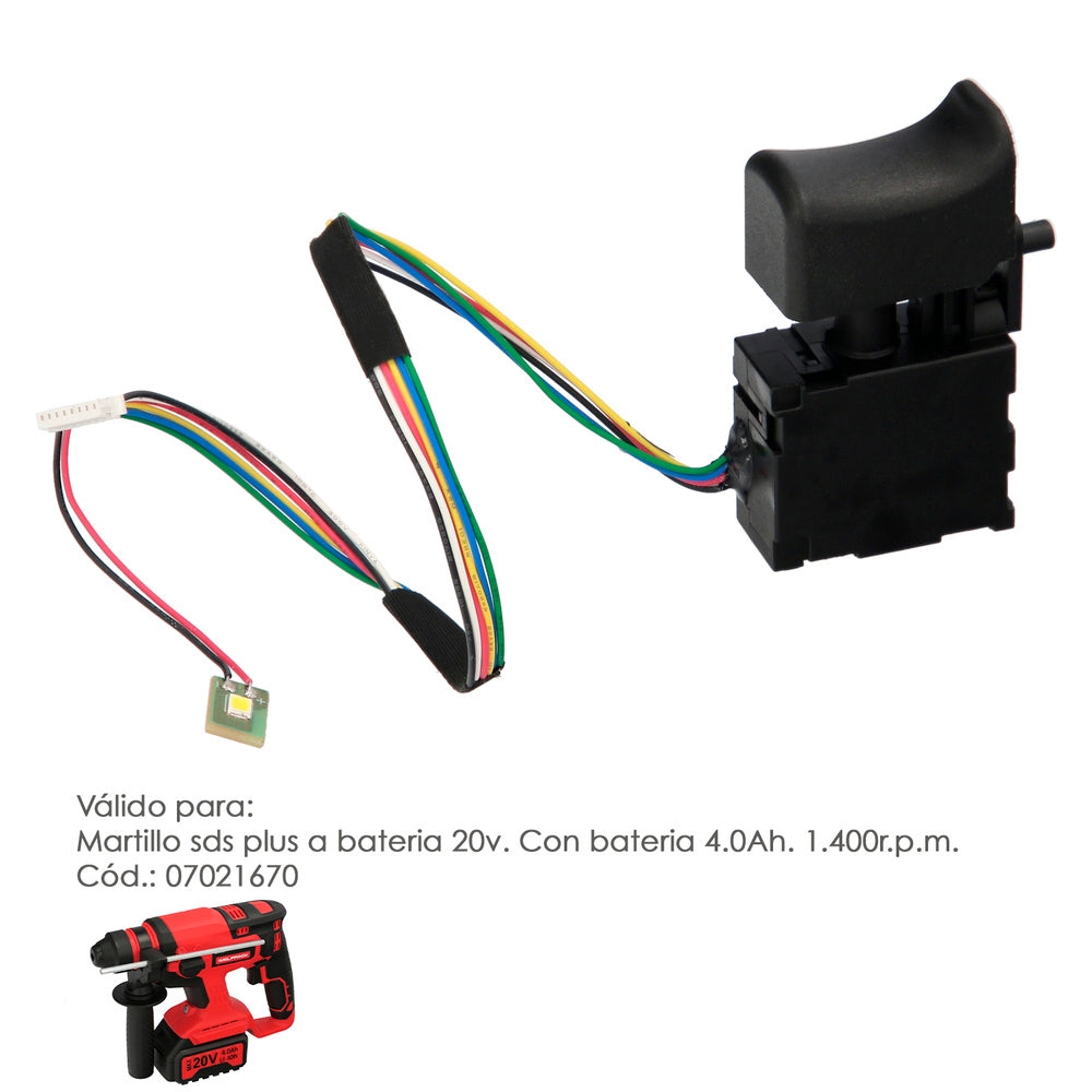 20V Cordless SDS Plus Rotary Hammer with 4.0Ah battery. Code 07021670