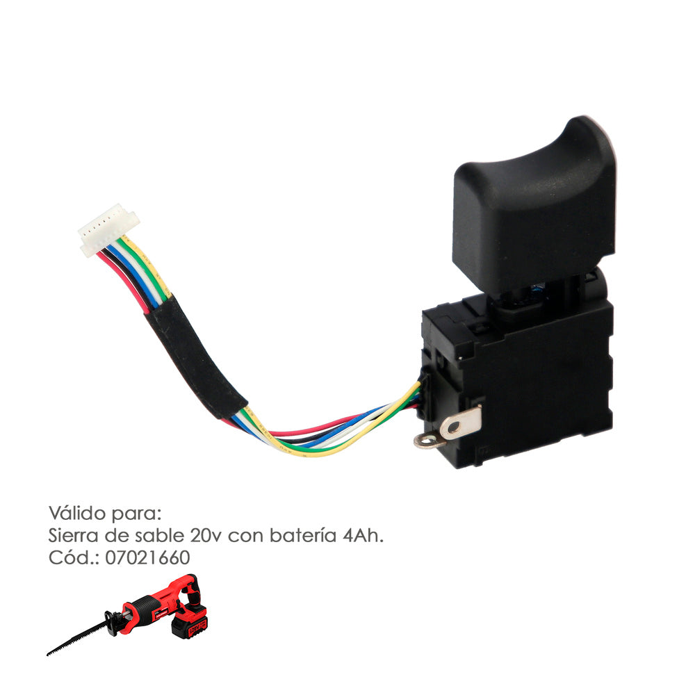 Interruptor para sierra de sable 20 v con batería 4 ah. Código 07021660