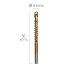Fresa rotativa para metais HSS Ø 6 x 80 mm para berbequim / fresadora