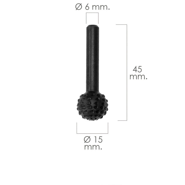Fresa rotativa para madera esferica ø 15 mm. para taladro / fresadora