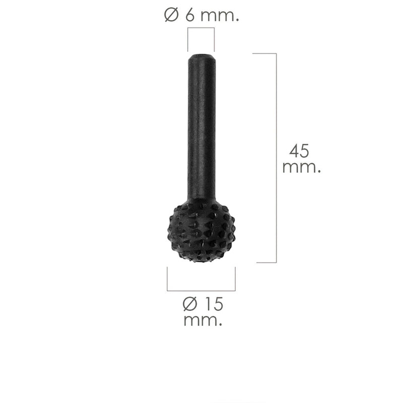 Fresa rotativa para madera esferica ø 15 mm. para taladro / fresadora