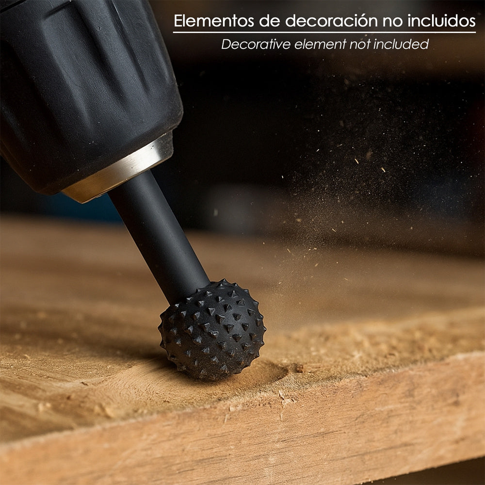 Fresa rotativa esférica para madeira ø 15 mm para berbequim / fresadora