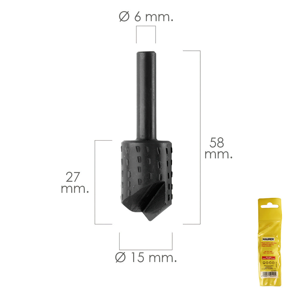 Fresa rotativa madera para vaciado ø 15 mm. para taladro / fresadora