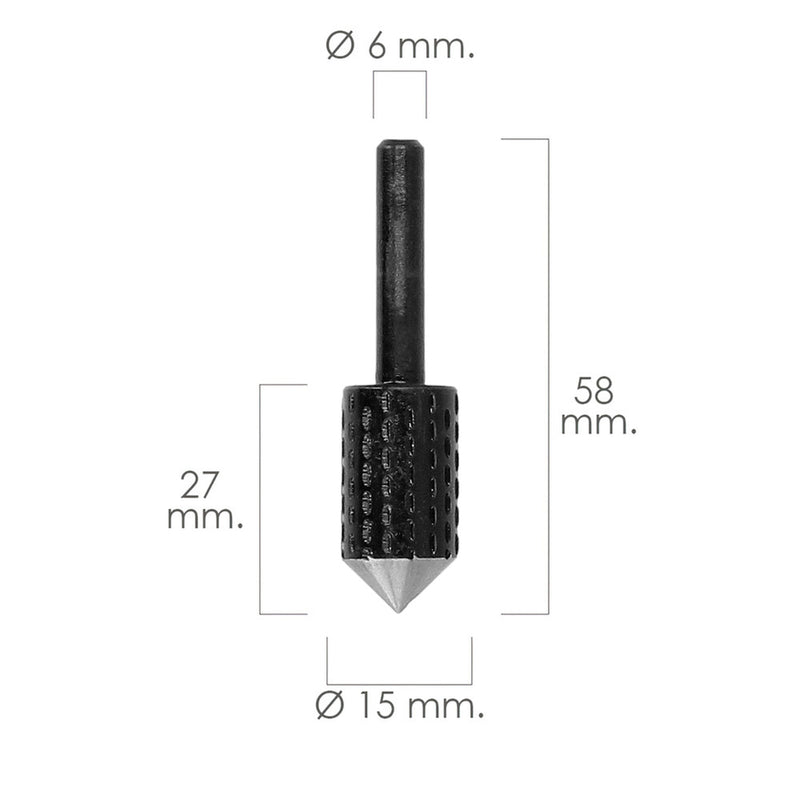 Fresa rotativa madera para vaciado ø 15 mm. para taladro / fresadora