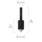 Fresa rotativa para madeira para esvaziar ø 15 mm para berbequim / fresadora