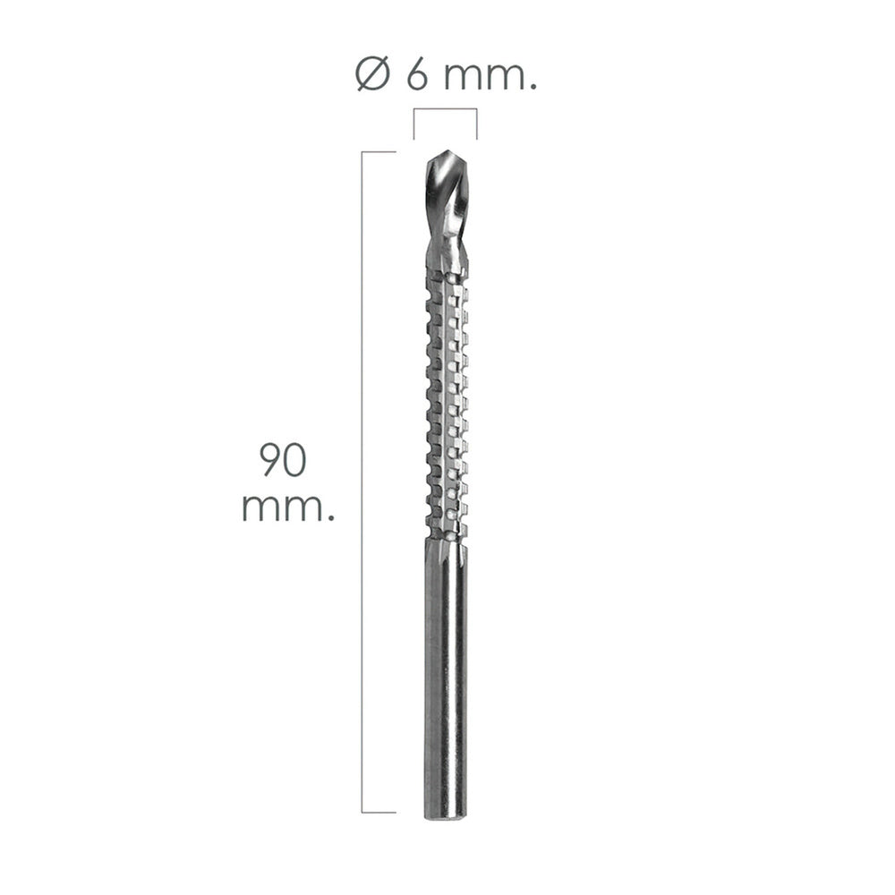 Fresa rotativa para madeira de encaixe ø 6 x 90 mm para berbequim / fresadora