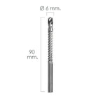 Fresa rotativa para madeira de encaixe ø 6 x 90 mm para berbequim / fresadora