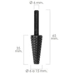 Fresa rotativa para metal cónica ø 6 a 15 mm para berbequim / fresadora
