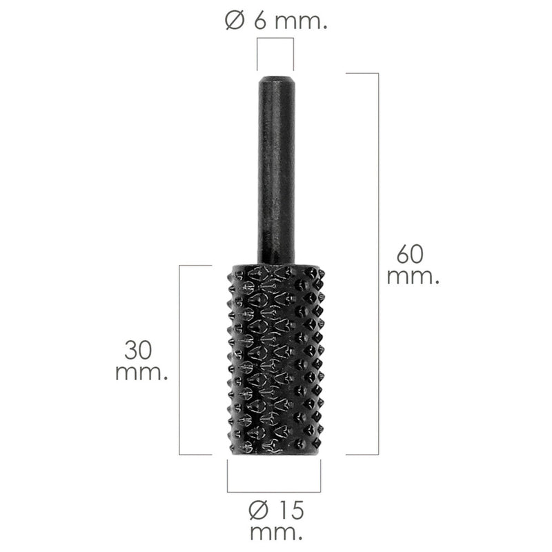 Fresa rotativa para madera cilindrica ø 15 mm. para taladro / fresadora