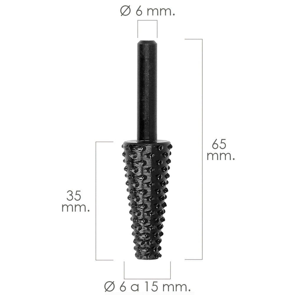 Fresa rotativa para madeira cónica ø 6 a 15 mm para berbequim / fresadora