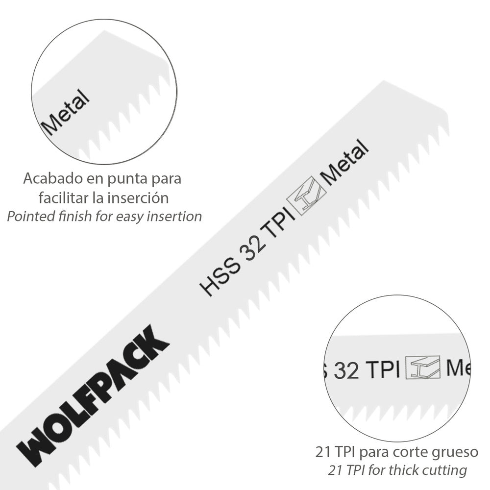 Jigsaw blade extra fine metal 5 units HSS 32 TPI