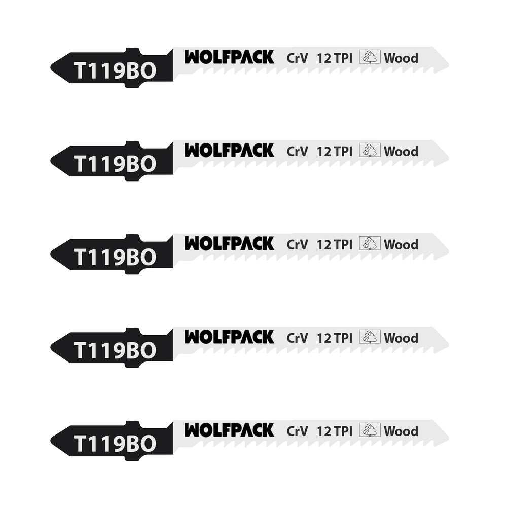 Hojas sierra calar para madera corte fino 5 piezas. Hoja cromo vanadio 58. Vástago t universal