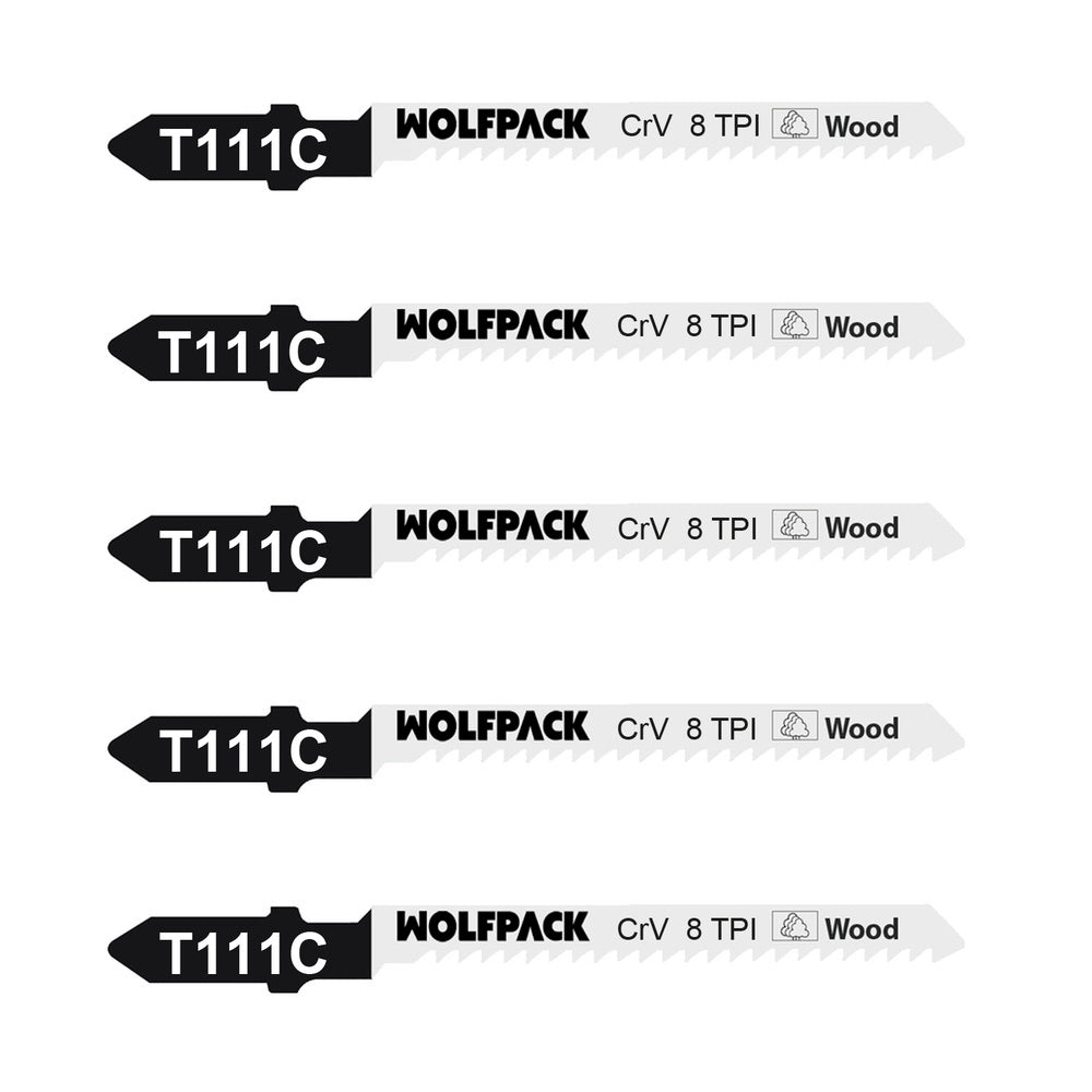 Hojas sierra calar para madera corte medio 5 piezas. Hoja cromo vanadio 58. Vástago t universal