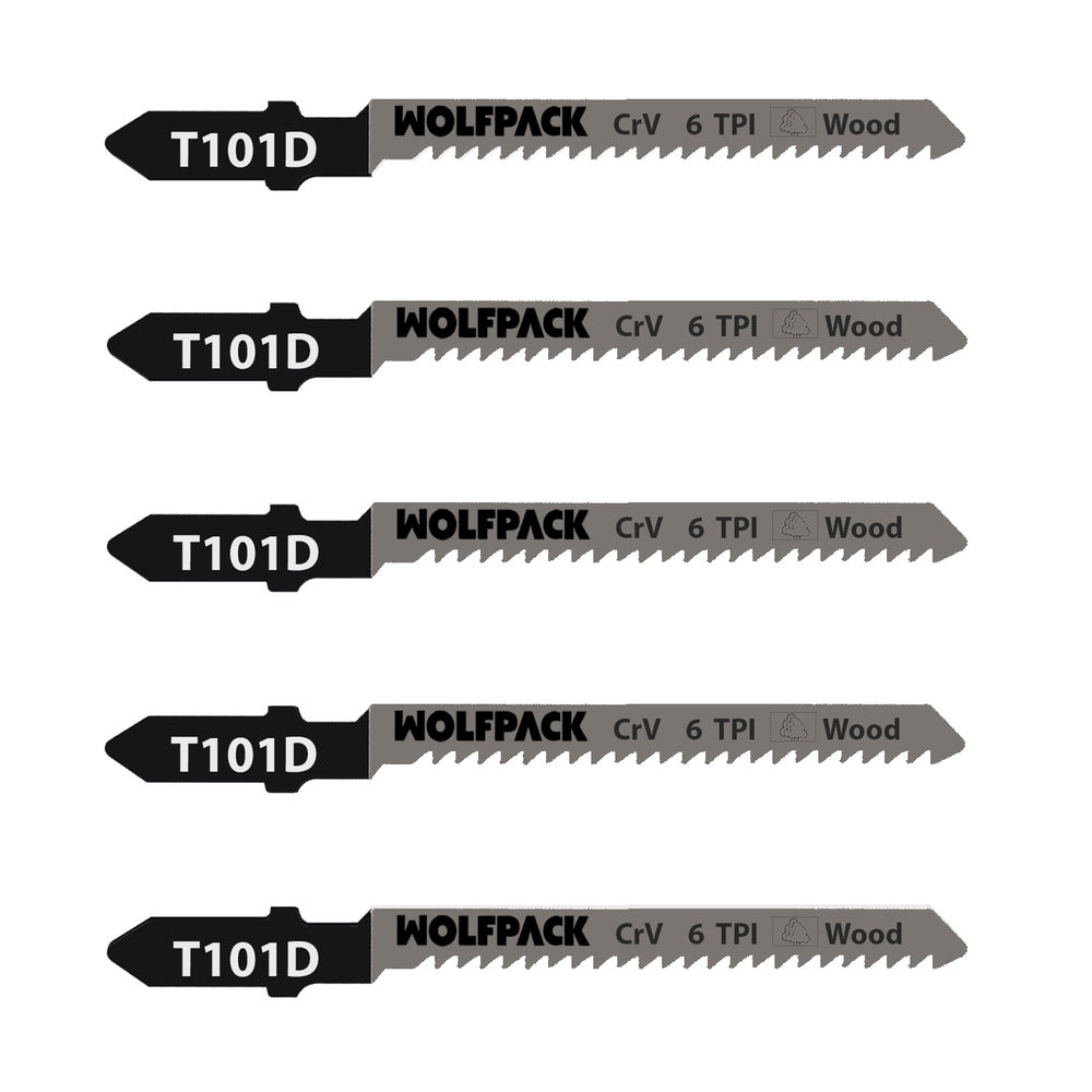 Hojas sierra calar para contrachapado corte grueso 5 piezas. Hoja cromo vanadio 58. Vástago t universal