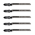 Hojas sierra calar para contrachapado corte grueso 5 piezas. Hoja cromo vanadio 58. Vástago t universal